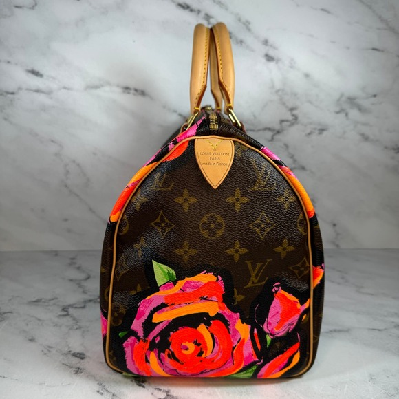 Louis Vuitton Monogram Roses Speedy 30 bag LV Vintage Flower Tote Sprouse Tote - Picture 8 of 16